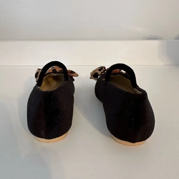 Janie and Jack Suede Ballet Flats with Leopard Bow - Toddler - Picture 6 of 9